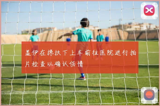 盖伊在搀扶下上车前往医院进行拍片检查以确认伤情